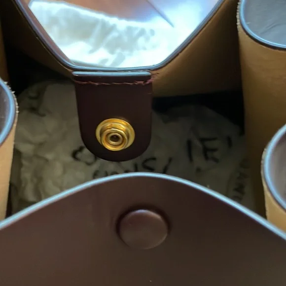 NWT Sophie Hulme Cube Tote Leather Brown - Picture 6 of 13